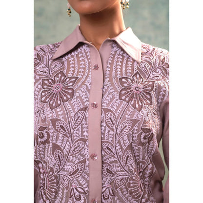 Sonia Khatri Mauve Shirt with Inner and Pant (Set of 3)