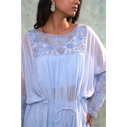 Sonia Khatri Pale Cornflower Blue Top with Inner and Pant (Set of 3)