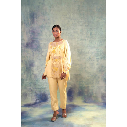 Sonia Khatri Yellow Glow Majestic Top with Inner and Pant (Set of 3)