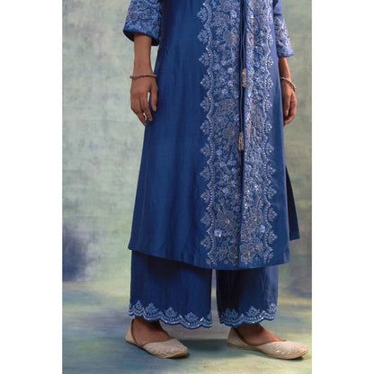 Sonia Khatri Yale Blue Elegance Jacket with Top and Pant (Set of 3)