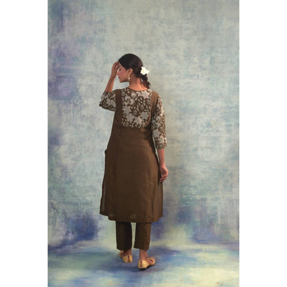 Sonia Khatri Brown Kurta with Inner and Pant (Set of 3)