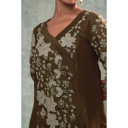 Sonia Khatri Brown Kurta with Inner and Pant (Set of 3)