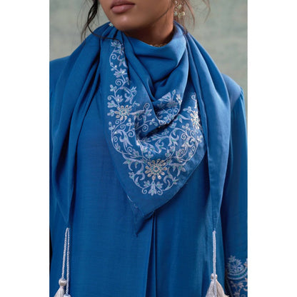 Sonia Khatri Blue Kurta with Palazzo and Scarf (Set of 3)