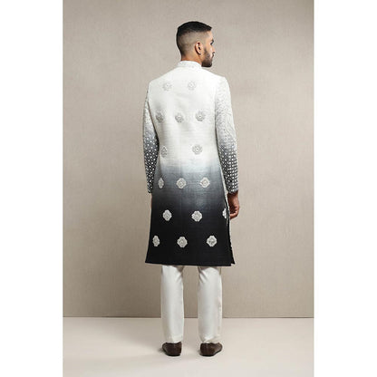 Soniya G Off White Sherwani and Kurta with Pant and Dupatta (Set of 4)