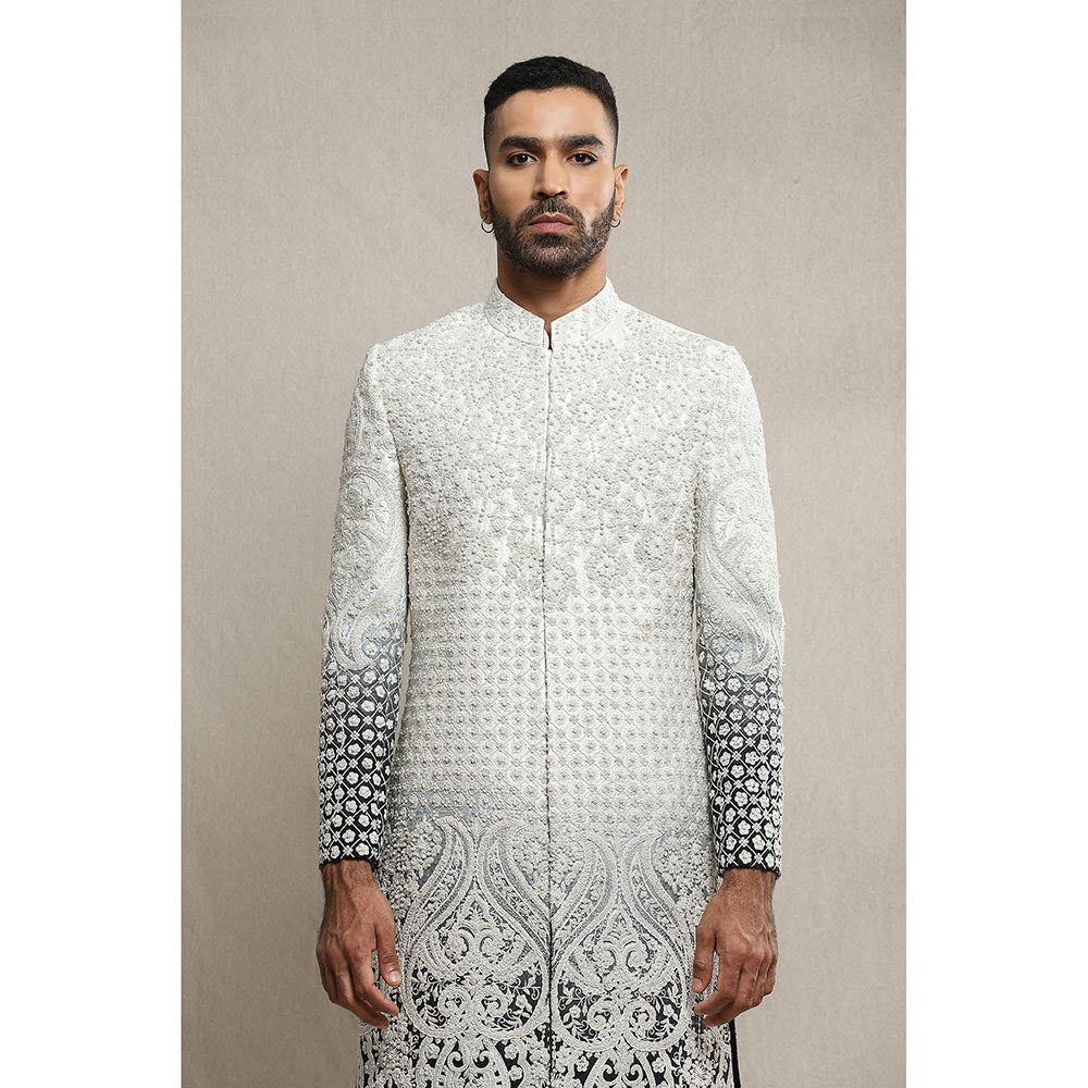 Soniya G Off White Sherwani and Kurta with Pant and Dupatta (Set of 4)