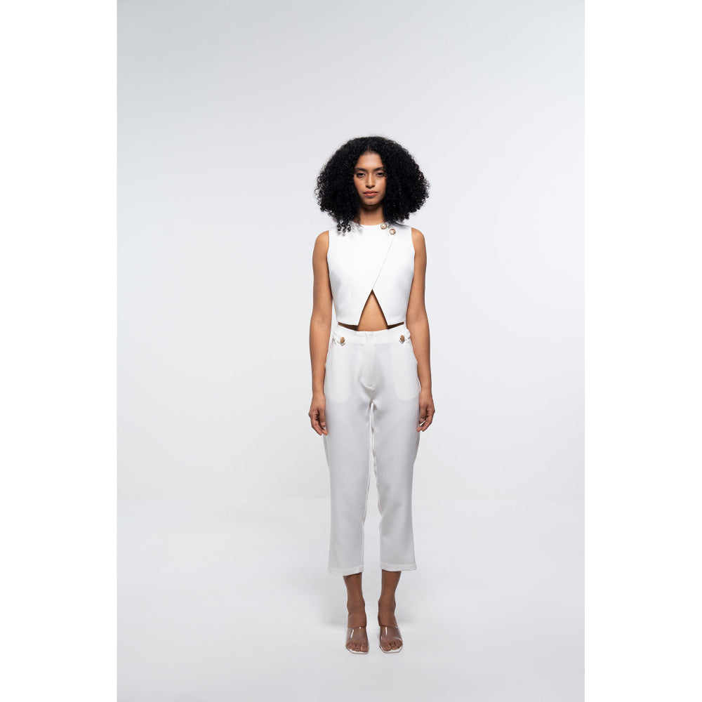 SOTBELLA Formal White Top and Pants (Set of 2)