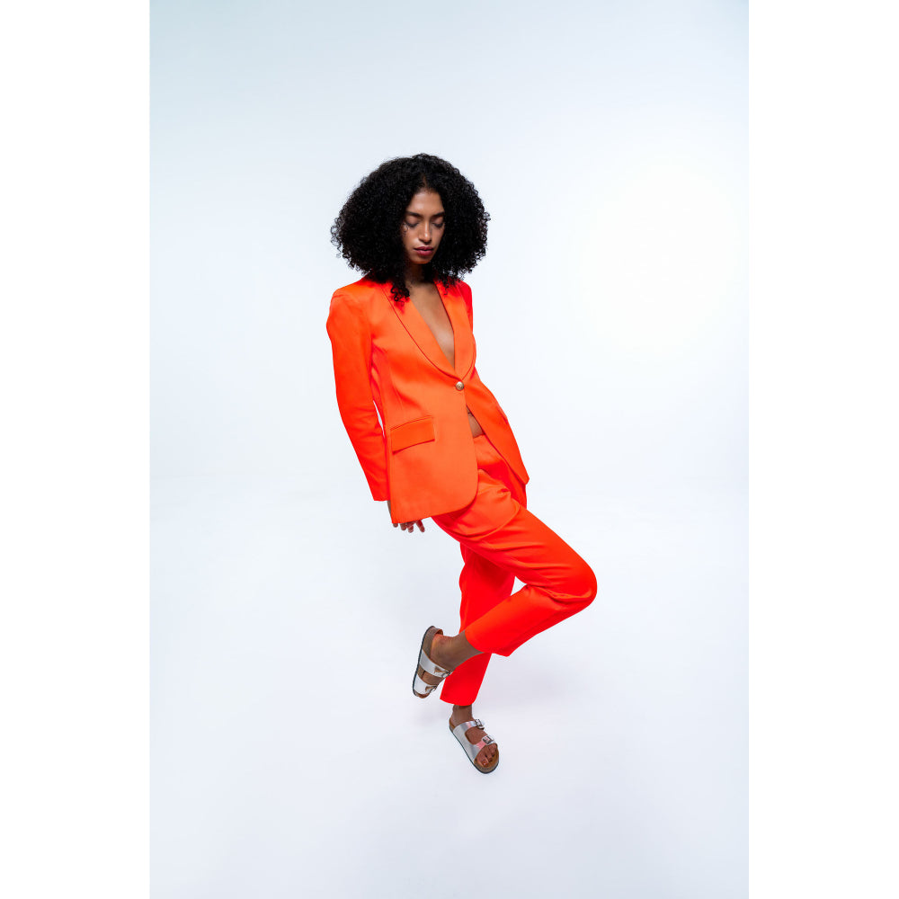 SOTBELLA Orange Single Breasted Blazer