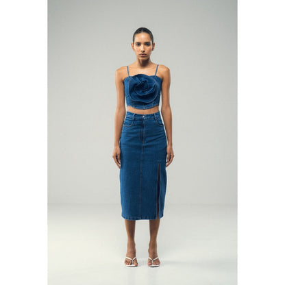 SOTBELLA Indigo Rosetted Blue Co-Ord (Set of 2)