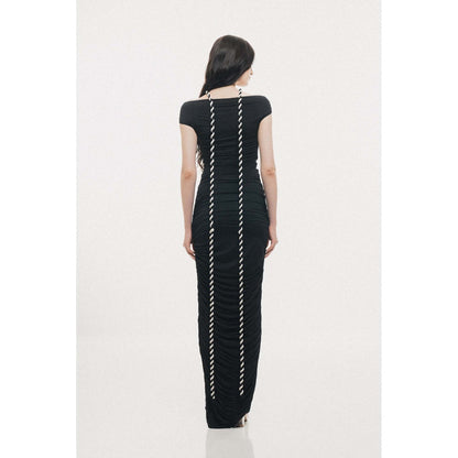 SOTBELLA Off-Shoulder with Rope and Ring Detail Maxi Dress
