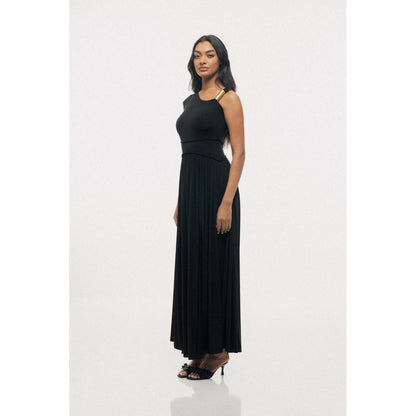 SOTBELLA One-Shoulder Pleated Maxi Dress