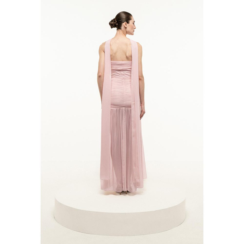 SOTBELLA LIGHT PINK BONED STRAPLESS DRESS WITH STOLE