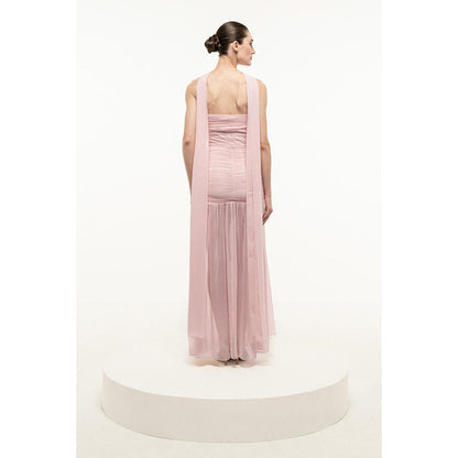SOTBELLA LIGHT PINK BONED STRAPLESS DRESS WITH STOLE