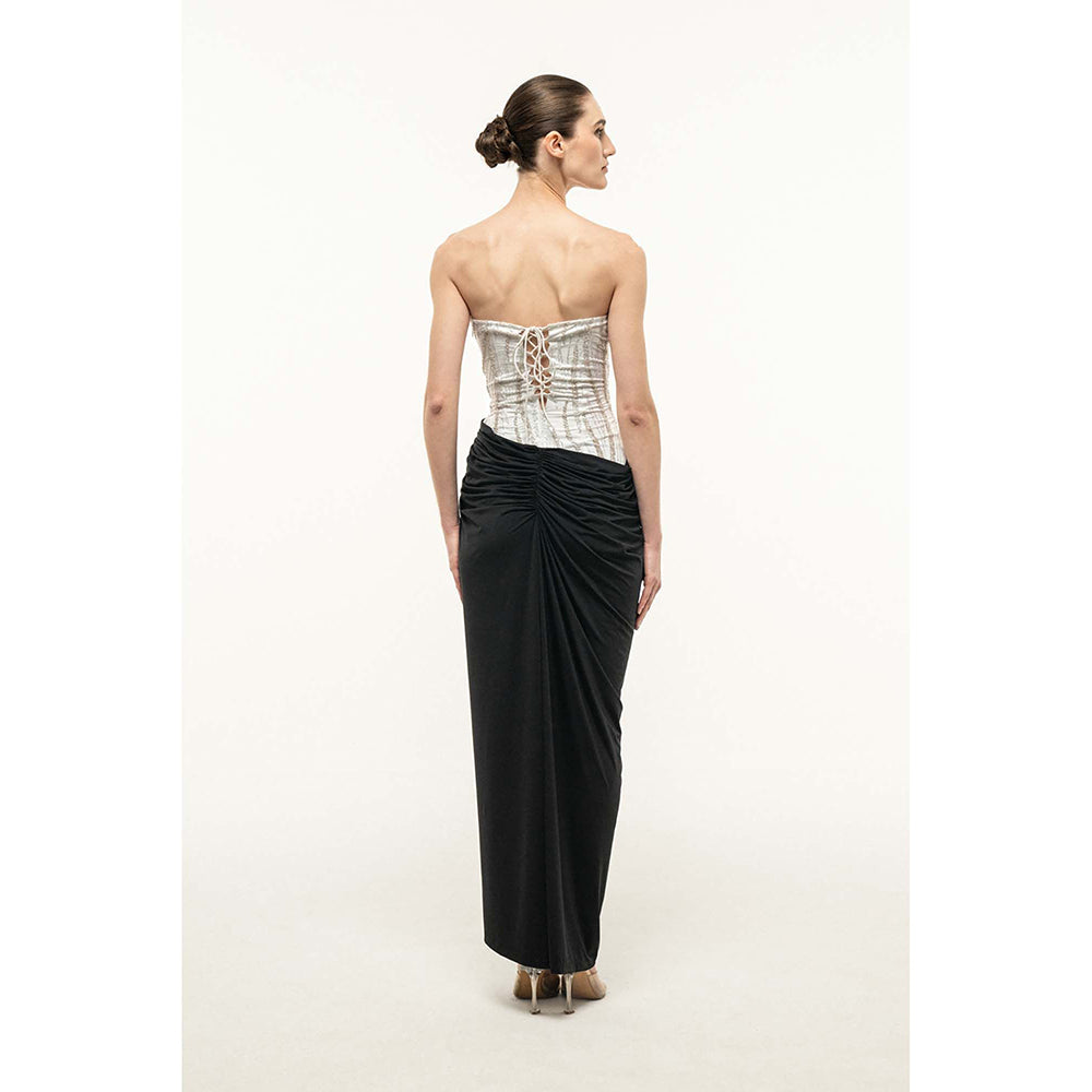 SOTBELLA Strapless Dress with Embellished Bust and Draped Skirt