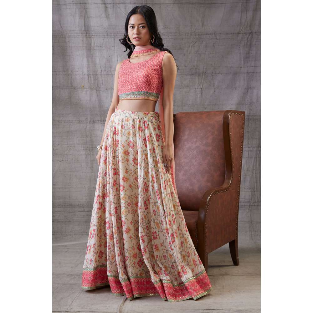 Soup by Sougat Paul Zahra Embroidered Lehenga Dupatta (Set of 3)