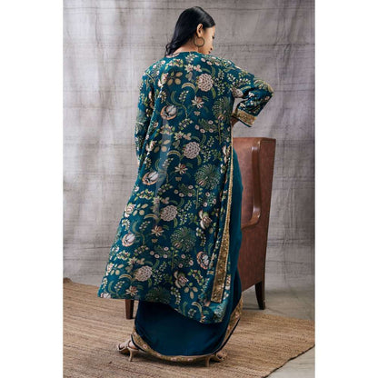 Soup by Sougat Paul Mehr Printed Drape Skirt Jacket (Set of 3)