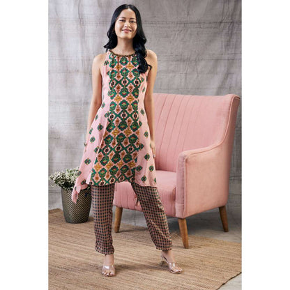 Soup by Sougat Paul Taahira Printed Asymmetric Kurta (Set of 2)