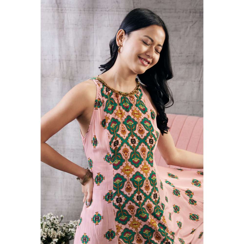 Soup by Sougat Paul Taahira Printed Asymmetric Kurta (Set of 2)