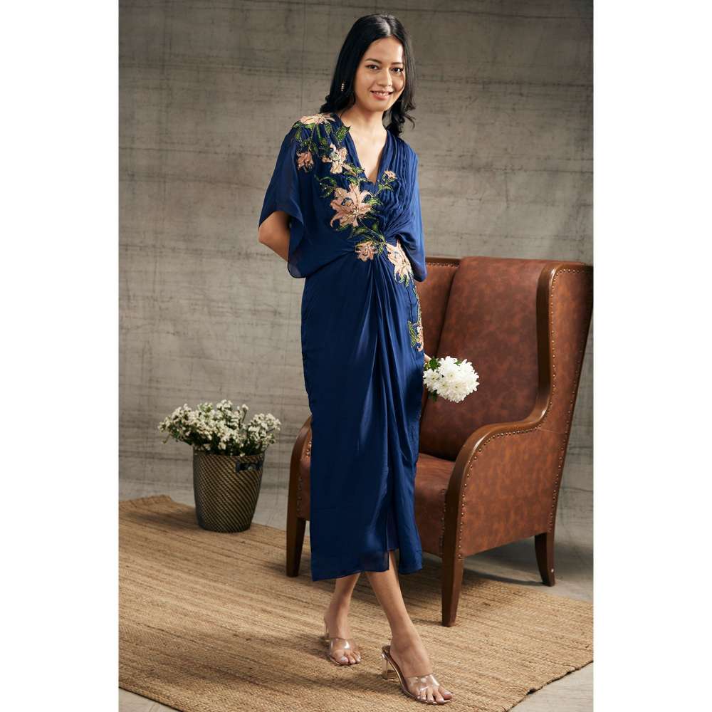 Soup by Sougat Paul Orchid Bloom Embroidered Patchwork Dress