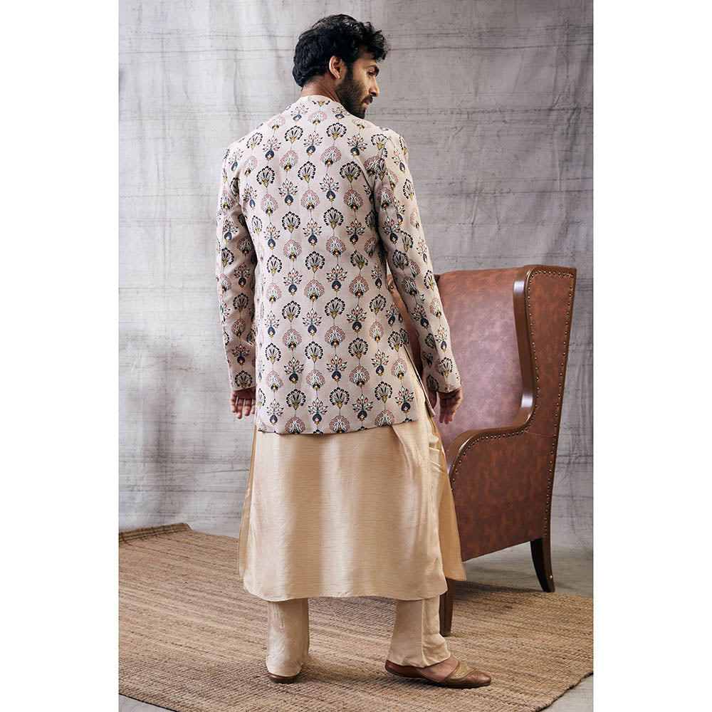 Soup by Sougat Paul Mehr Printed Jacket with Kurta (Set of 3)
