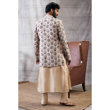 Soup by Sougat Paul Mehr Printed Jacket with Kurta (Set of 3)