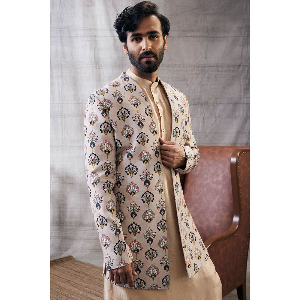 Soup by Sougat Paul Mehr Printed Jacket with Kurta (Set of 3)