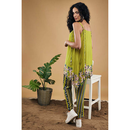 Soup by Sougat Paul Orchid Bloom Embellished Top with Pants (Set of 2)