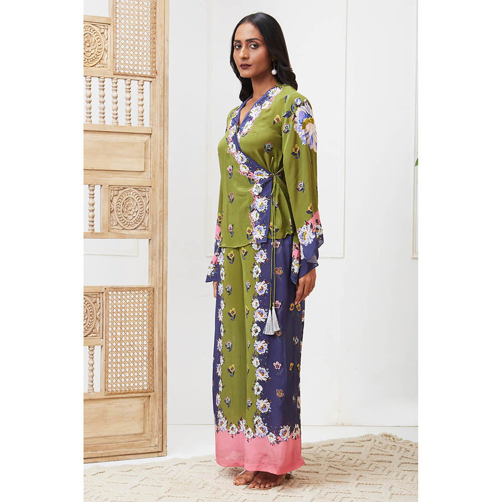 Soup by Sougat Paul Tasnim Green Floral Co-Ord (Set of 2)