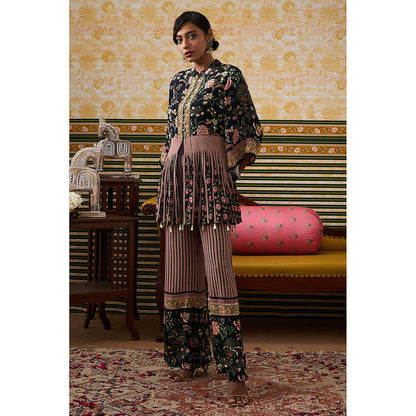 Soup by Sougat Paul Mehr Black Floral Kurta with Pant (Set of 2)