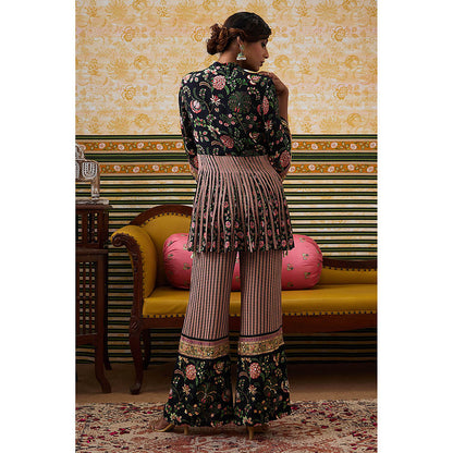 Soup by Sougat Paul Mehr Black Floral Kurta with Pant (Set of 2)