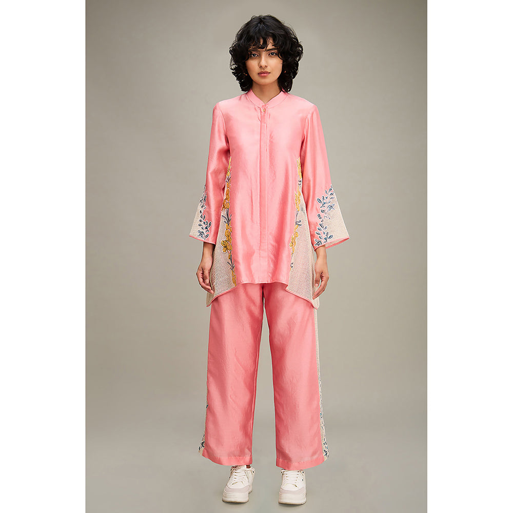 Soup by Sougat Paul Pink Zinnia Applique Co-Ord (Set of 2)