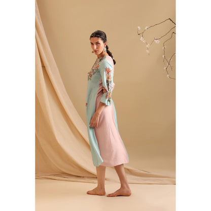 Soup by Sougat Paul Blue Aarani Colour Block Dress