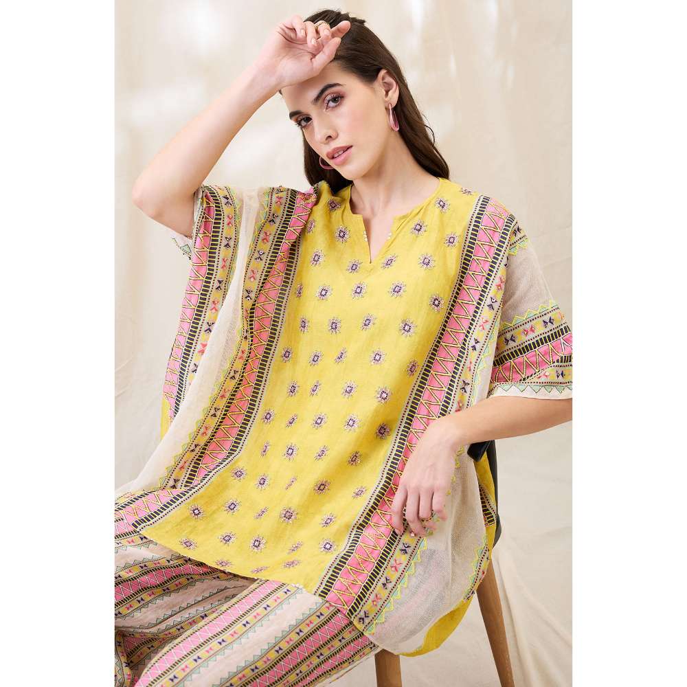 Soup by Sougat Paul Yellow Nooma Printed Co-Ord (Set of 2)