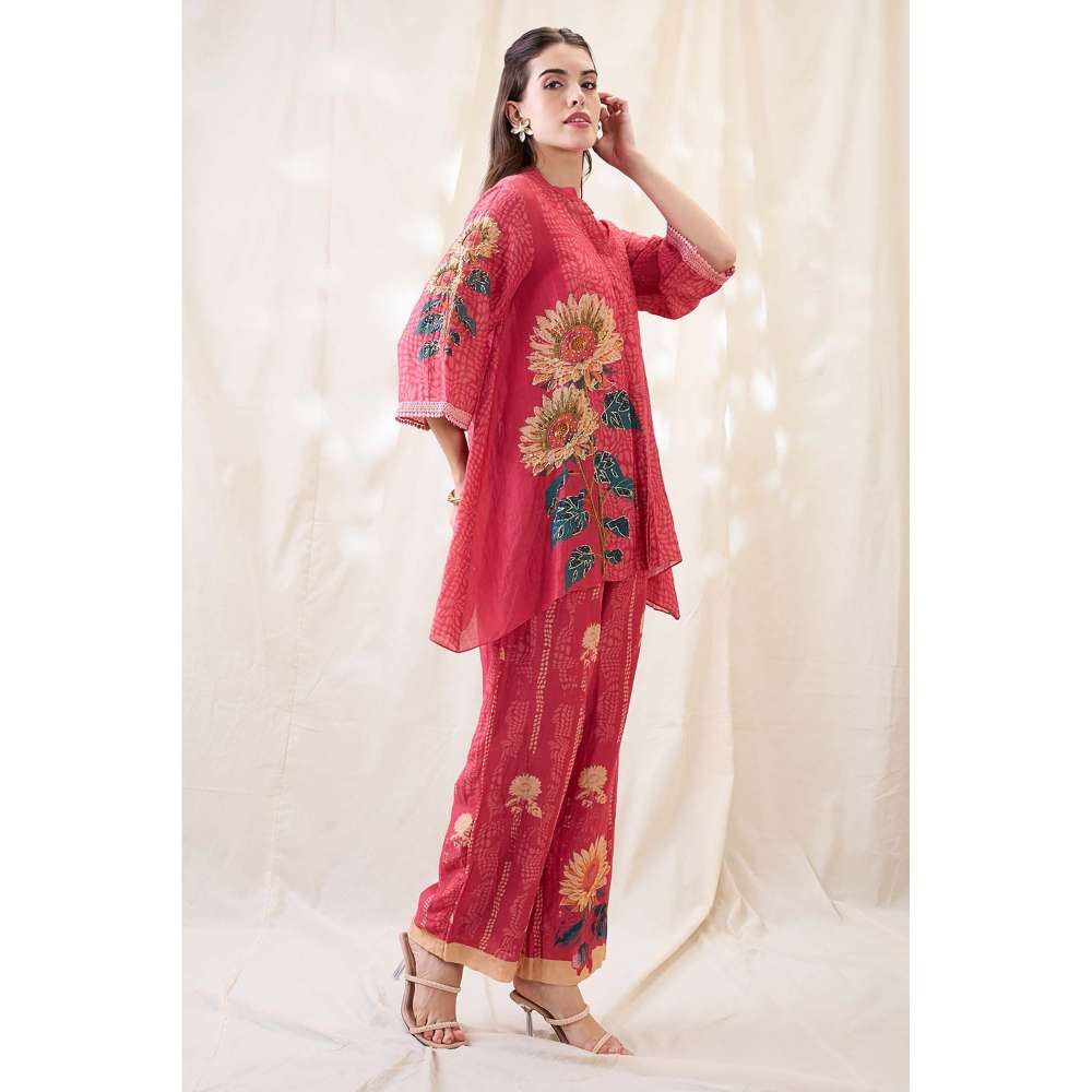Soup by Sougat Paul Pink Ravya Floral Print Co-Ord (Set of 2)