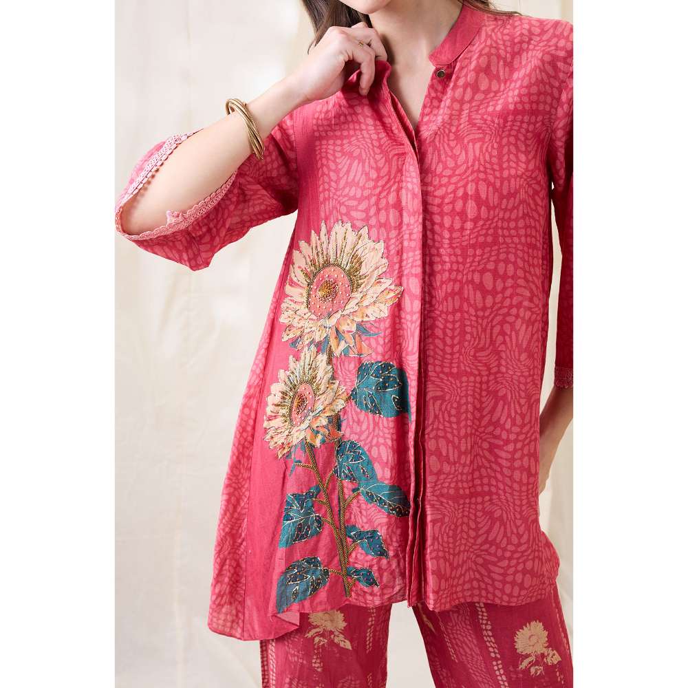 Soup by Sougat Paul Pink Ravya Floral Print Co-Ord (Set of 2)