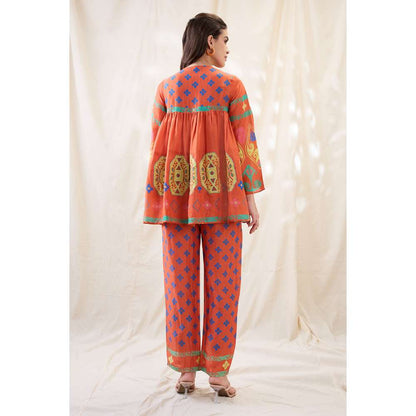 Soup by Sougat Paul Orange Kitchra Printed Co-Ord (Set of 2)