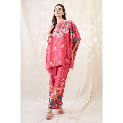 Soup by Sougat Paul Pink Ravya Floral Print Co-Ord (Set of 2)