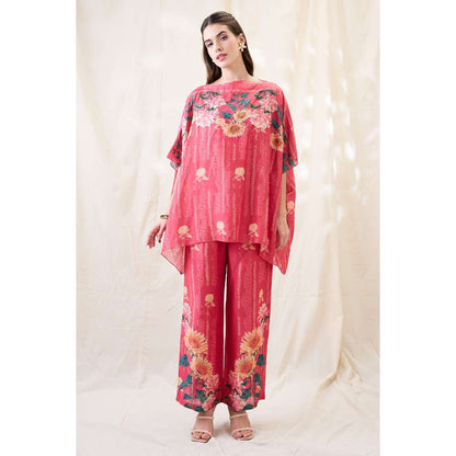 Soup by Sougat Paul Pink Ravya Floral Print Co-Ord (Set of 2)