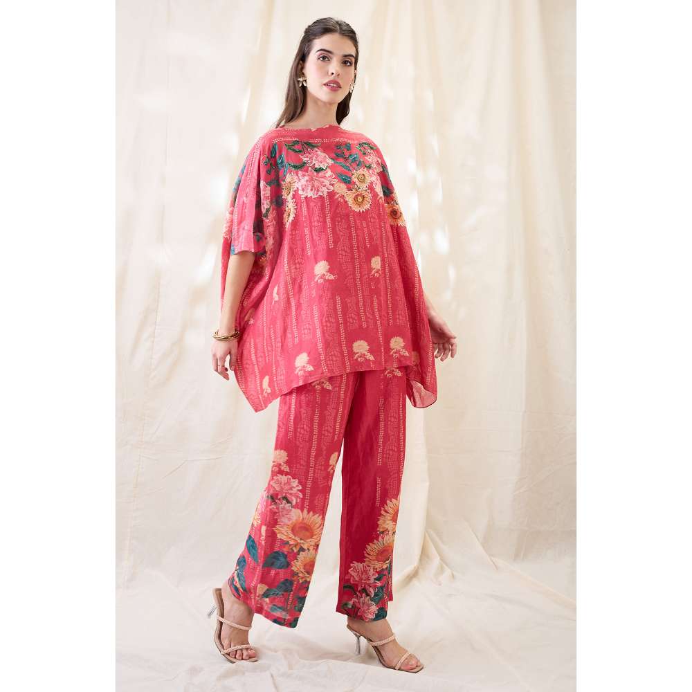 Soup by Sougat Paul Pink Ravya Floral Print Co-Ord (Set of 2)