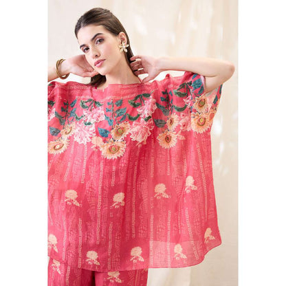 Soup by Sougat Paul Pink Ravya Floral Print Co-Ord (Set of 2)