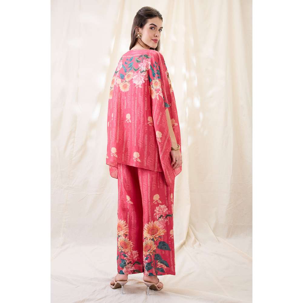Soup by Sougat Paul Pink Ravya Floral Print Co-Ord (Set of 2)