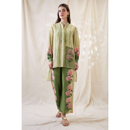 Soup by Sougat Paul Green Ravya Floral Print Co-Ord (Set of 2)