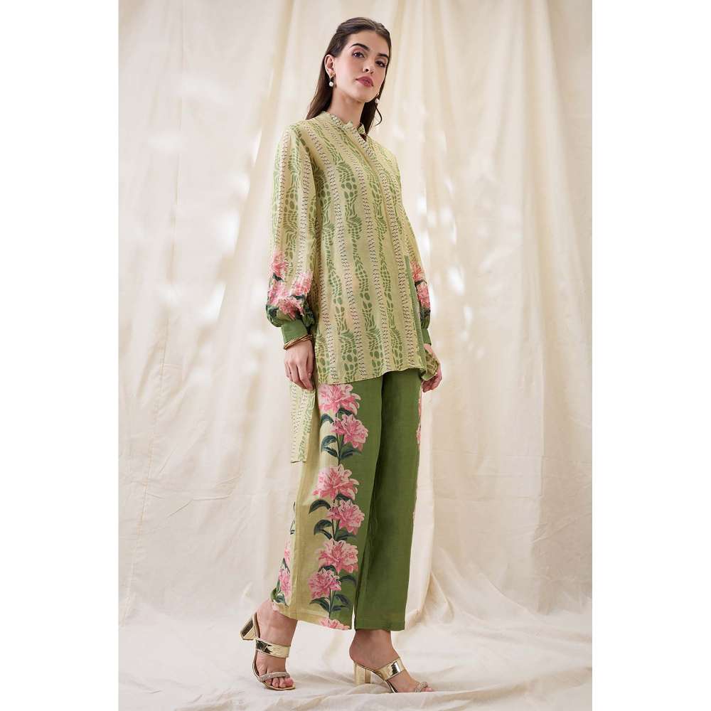 Soup by Sougat Paul Green Ravya Floral Print Co-Ord (Set of 2)