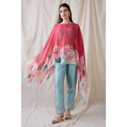 Soup by Sougat Paul Pink Ravya Floral Print Co-Ord (Set of 3)