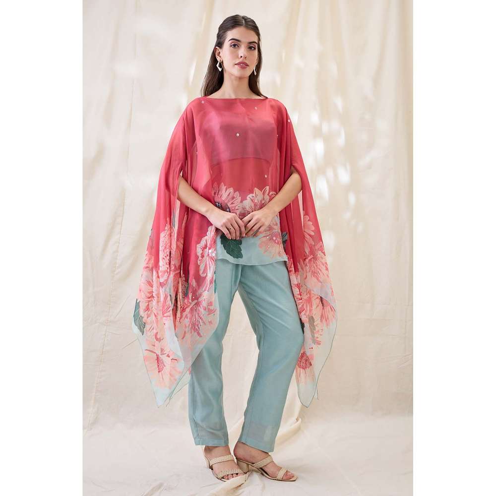 Soup by Sougat Paul Pink Ravya Floral Print Co-Ord (Set of 3)