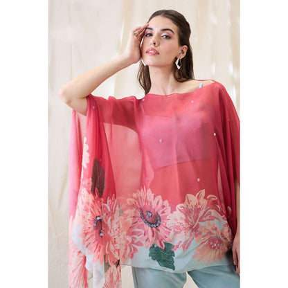 Soup by Sougat Paul Pink Ravya Floral Print Co-Ord (Set of 3)