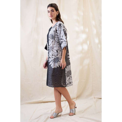 Soup by Sougat Paul Black Ravya Floral Print Embellished Dress