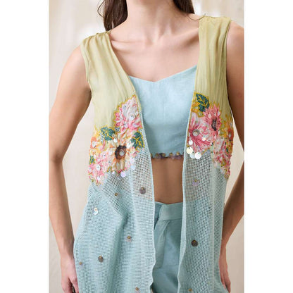 Soup by Sougat Paul Ravya Co-Ord Set with Embroidered Jacket (Set of 3)