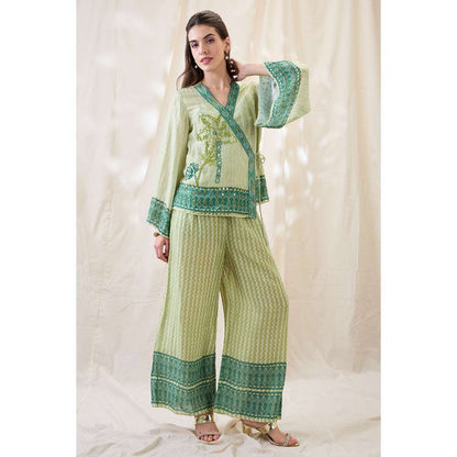 Soup by Sougat Paul Green Noorani Embellished Co-Ord (Set of 2)