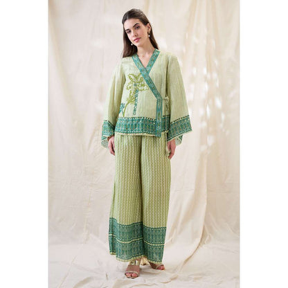 Soup by Sougat Paul Green Noorani Embellished Co-Ord (Set of 2)