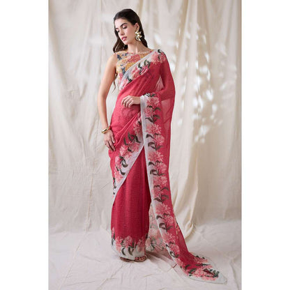 Soup by Sougat Paul Ravya Embellished Pre Draped Saree with Stitched Blouse